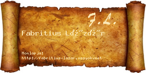 Fabritius Lázár névjegykártya